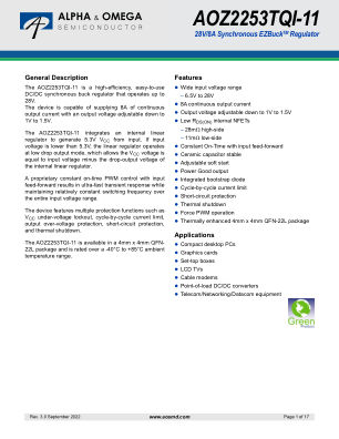 AOZ2253TQI-11 datasheet cover page