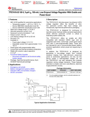 TPS7A16-Q1 数据手册首页