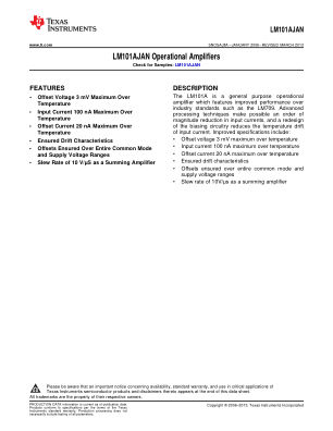 LM101AJAN 数据手册首页