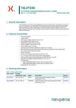74LVT240PW datasheet cover page
