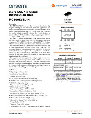 MC100LVEL14 数据手册首页