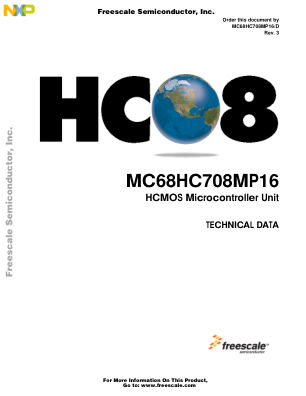 MC68HC708MP16 datasheet cover page