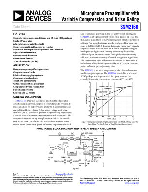 SSM2166 datasheet cover page