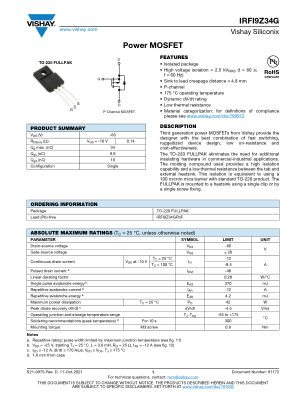 SIHFI9Z3 数据手册首页