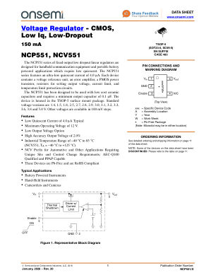 NCP551 datasheet cover page