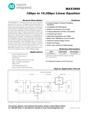 MAX3986 datasheet cover page