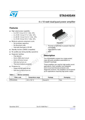 STA540SAN datasheet cover page