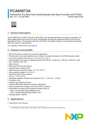 PCA85073A datasheet cover page
