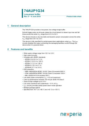 74AUP1G34UKAZ datasheet cover page