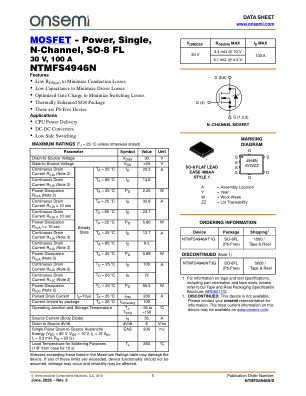 NTMFS4946N datasheet cover page