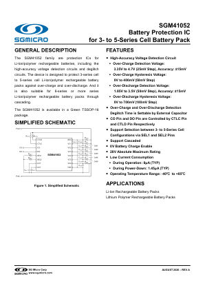 SGM41052 datasheet cover page
