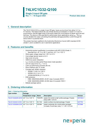 74LVC1G32GV-Q100H datasheet cover page