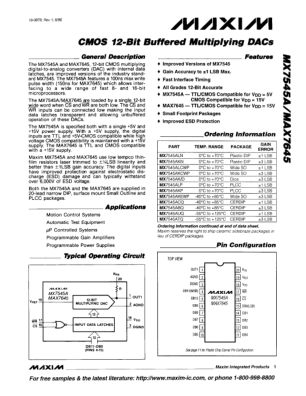 MAX7645-MX7545A datasheet cover page