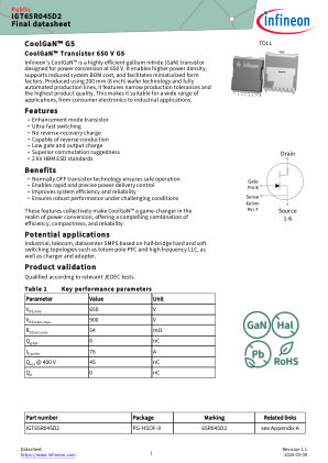 IGT65R045D2 datasheet cover page