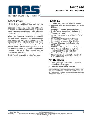 HFC0300 datasheet cover page