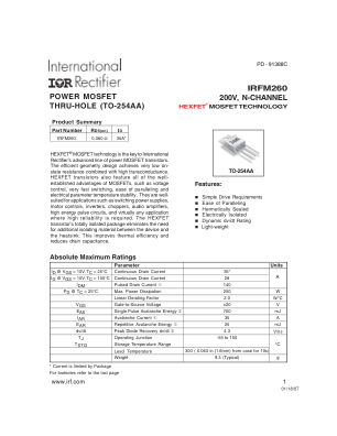 IRFM260 datasheet cover page