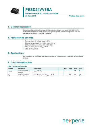 PESD24VV1BAX datasheet cover page
