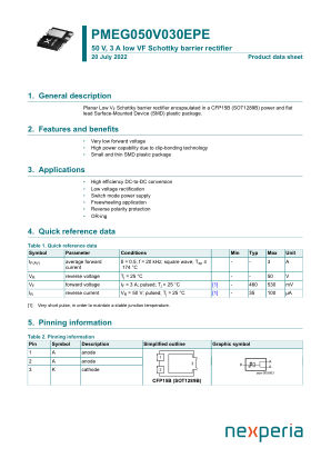 PMEG050V030EPEZ datasheet cover page