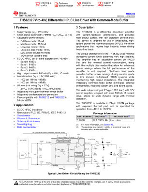 THS6232 datasheet cover page