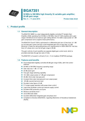 BGA7351 datasheet cover page