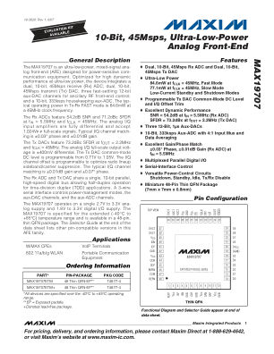 MAX19707 datasheet cover page