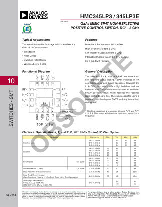 HMC345 datasheet cover page