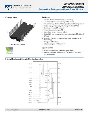 AIP5N05E060Q4S datasheet cover page