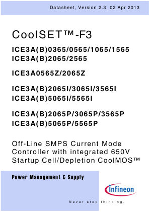 ICE3B2065I 数据手册首页