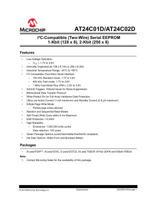 AT24C02D-MAHM-T 数据手册首页