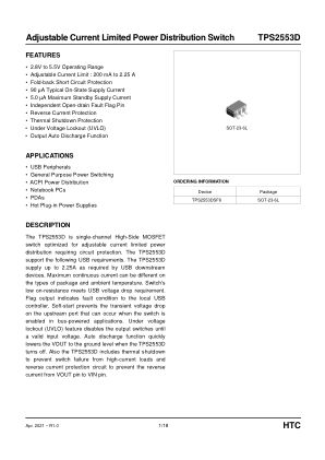 TPS2553D datasheet cover page