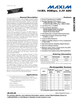 MAX12555 datasheet cover page