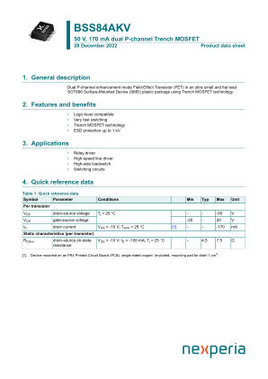BSS84AKV datasheet cover page