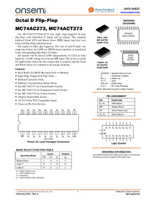 MC74AC273 数据手册首页