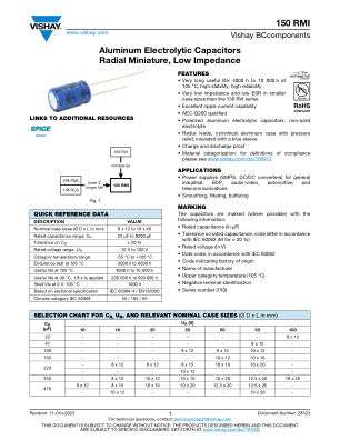 150RMI 数据手册首页