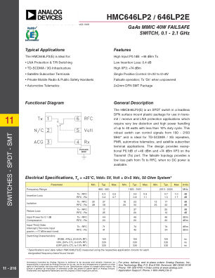 HMC646 datasheet cover page