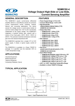 SGM8192-4 datasheet cover page