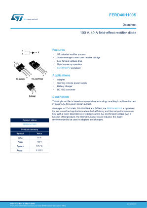 FERD40H100S datasheet cover page