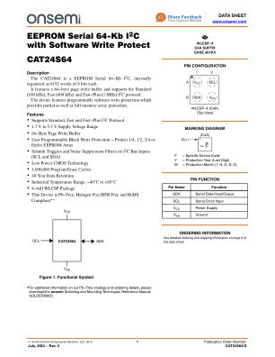CAT24S64 datasheet cover page