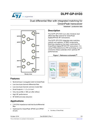DLPF-GP-01D3 datasheet cover page