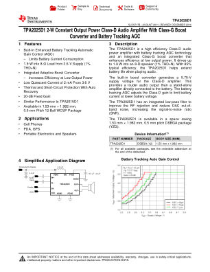 TPA2025D1 datasheet cover page