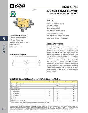 HMC-C015 datasheet cover page