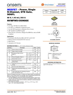 NVMFWS1D5N08X datasheet cover page