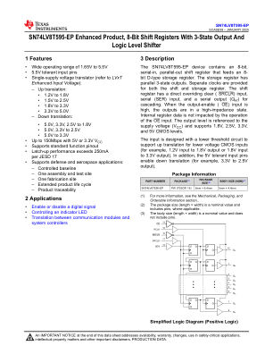 SN74LV8T595-EP datasheet cover page
