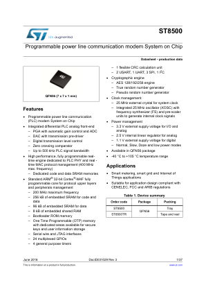 ST8500 数据手册首页