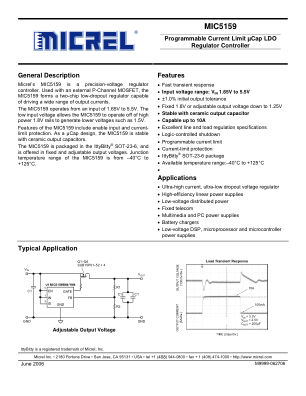 MIC5159-1.8YM6-TR datasheet cover page