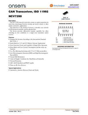 NCV7390 数据手册首页