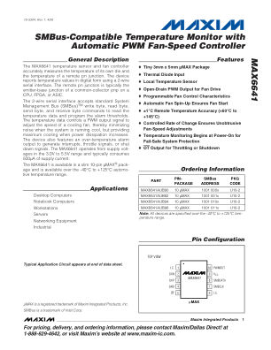 MAX6641 datasheet cover page