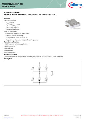 FF11MR12W2M1HP-B11 数据手册首页
