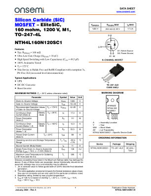 NTH4L160N120SC1 数据手册首页