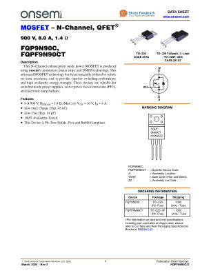 FQPF9N90C 数据手册首页